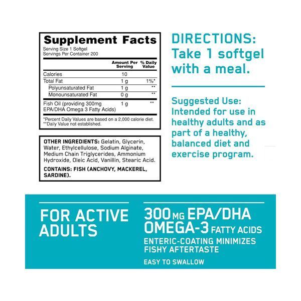 Риб'ячий жир, Enteric Coated Fish Oil - 100 softgels 2023-10-3968 фото