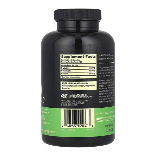 Комплекс аминокислот, BCAA 1000mg - 400 caps 2023-10-4252 фото