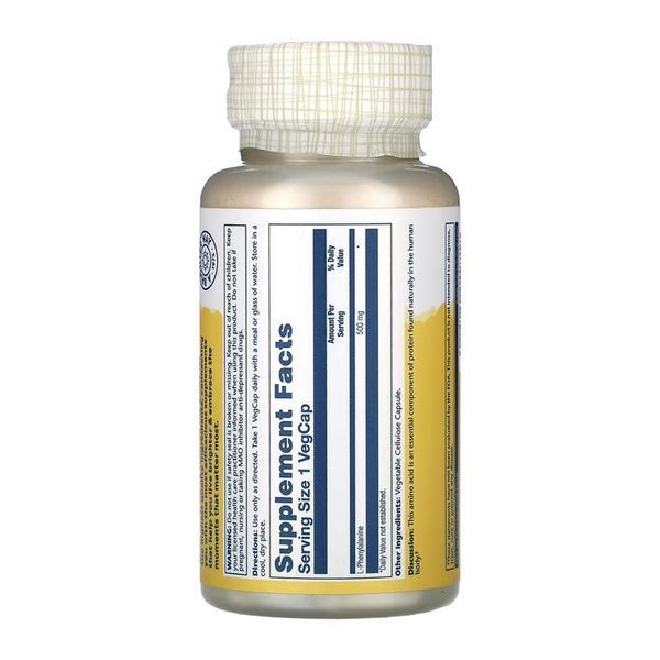L-Phenylalanine 500mg - 60 vcaps 2023-10-6755 фото
