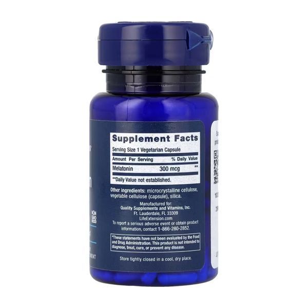 Мелатонін, Melatonin 300 mcg - 100 vcaps 2023-10-5142 фото