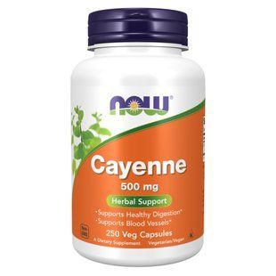 Кайенский перец, Cayenne 500mg - 250 vcaps 2022-10-2637 фото