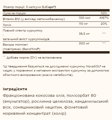 Куркумин, Full Spectrum Curcumin Brain Works - 90 Licaps 2022-10-2996 фото