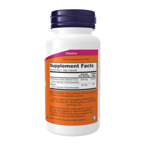 Пантотенова кислота, Pantothenic Acid 500 mg - 250 vcaps 2023-10-2514 фото