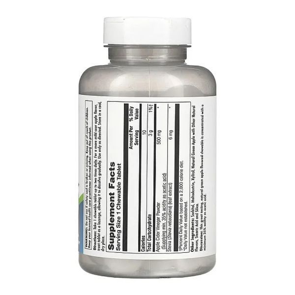 Яблучний оцет, Apple Cider Vinegar 500mg - 60 chewables 2023-10-4030 фото