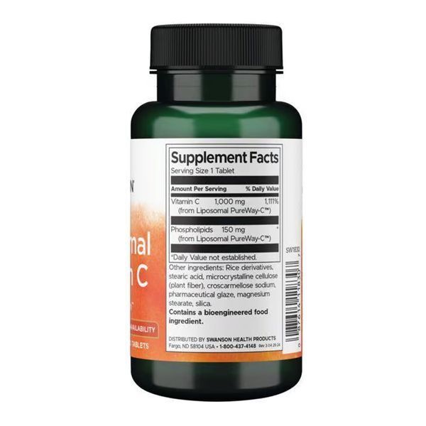 Липосомальный витамин C, Liposomal Vitamin C - High Bioavailability 1000 mg - 60 tabs 2023-10-5716 фото