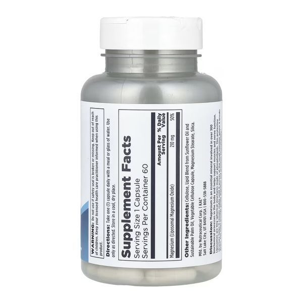 Liposomal Magnesium 210mg - 60 vcaps 2023-10-6991 фото