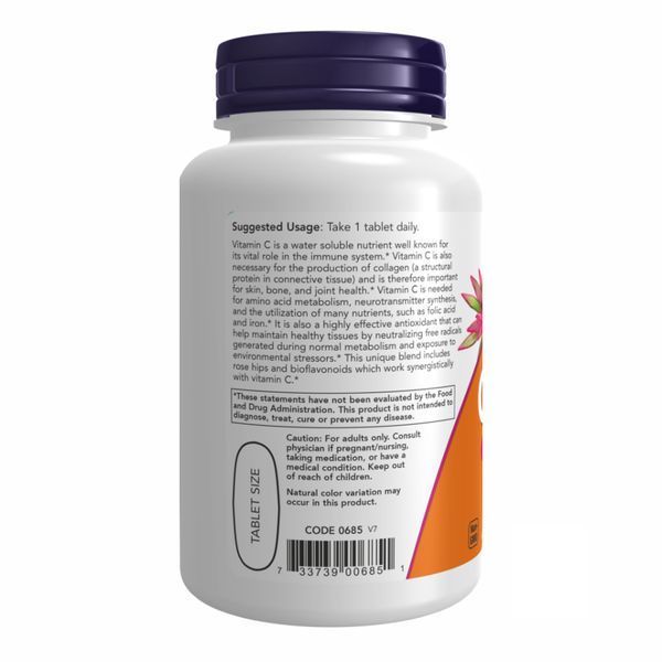 Вітамін C-1000 з шипшиною та біофлавоноїдами - 100 tabs 2022-10-0013 фото