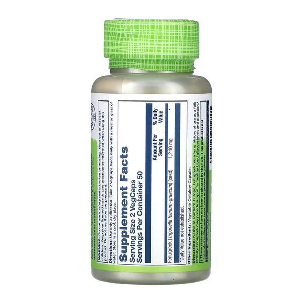 Насіння Пажитника, Fenugreek Seed 620mg - 100 vcaps 2023-10-6718 фото