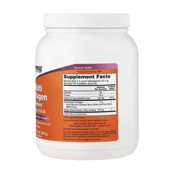 Мультиколагеновий протеїн, Multi Collagen Protein - 454g Unflavored 2023-10-7732 фото