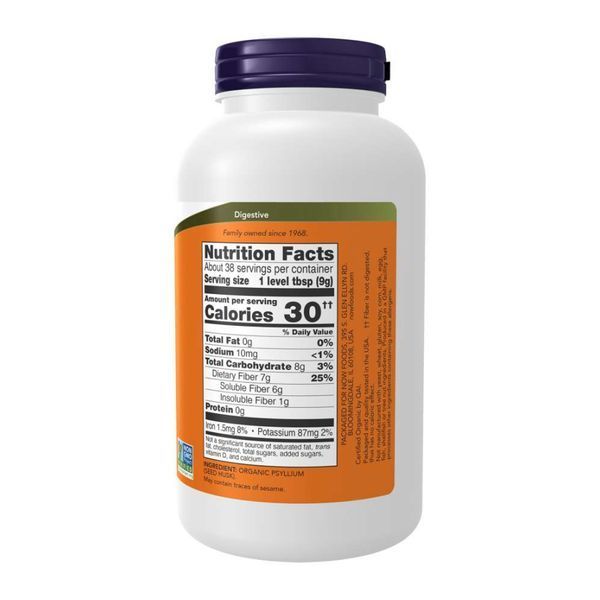Органический порошок шелухи подорожника, Certified Organic Psyllium Husk Powder - 340g 2023-10-4550 фото