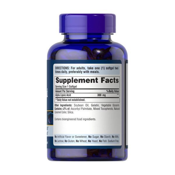 Альфа-ліпоєва кислота, Alpha Lipoic Acid 300 mg - 120 softgels 2023-10-2479 фото