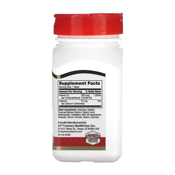 Вітамін Д3, D3 250 mcg (10,000 IU) - 110 tabs 2023-10-7052 фото