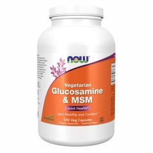 Вегетерианский глюкозамин и МСМ, Veg Glucosamin & MSM 500/500 - 240 vcaps 2022-10-1355 фото