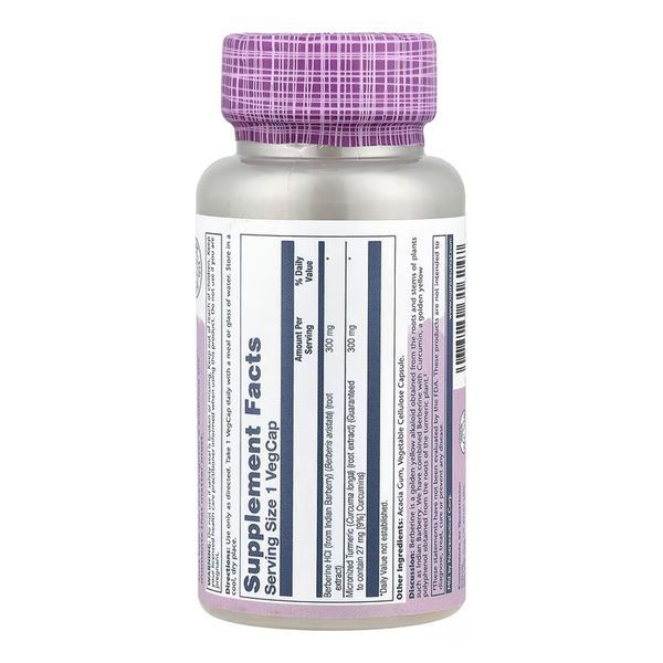 Берберин и куркумин, Berberine & Curcumin 600mg - 60 vcaps 2023-10-7734 фото