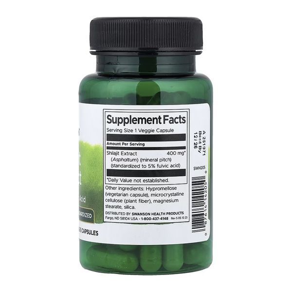 Экстракт мумие (Шиладжит), Shilajit Extract Standardized 400 mg - 60 vcaps 2023-10-7889 фото