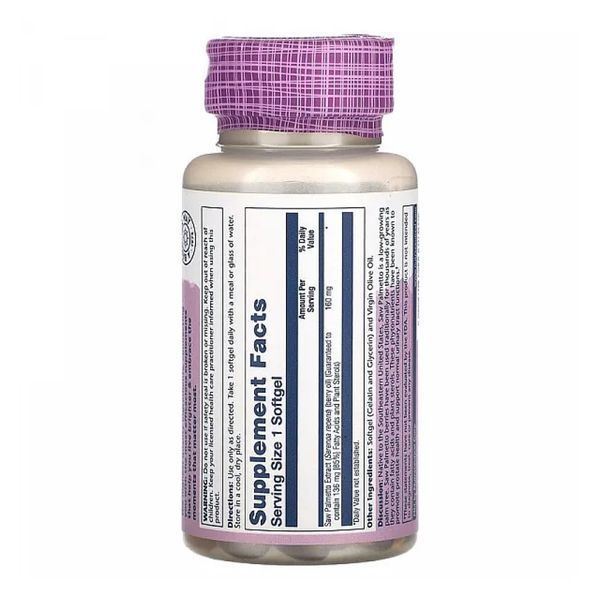 Со Пальметто, Saw Palmetto Berry Extract 160mg - 60 caps 2023-10-4027 фото