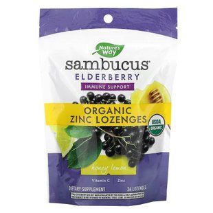 Леденцы с бузиной, Sambucus Organic Honey Lemon Lozenge - 24ct 2022-10-1093 фото