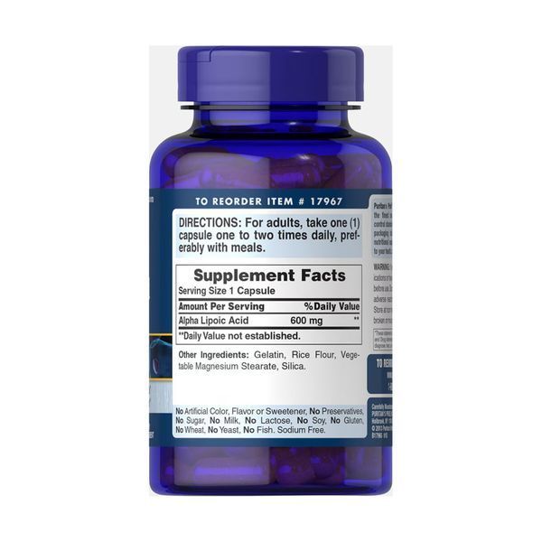 Альфа-ліпоєва кислота, Alpha Lipoic Acid 600mg - 60 caps 2023-10-2518 фото