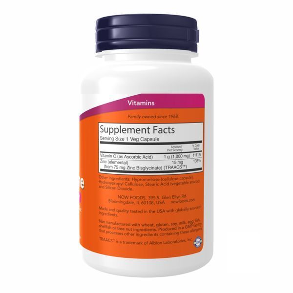 Вітамін C та цинк, C-1000 Zinc Immune - 90 vcaps 2022-10-0017 фото