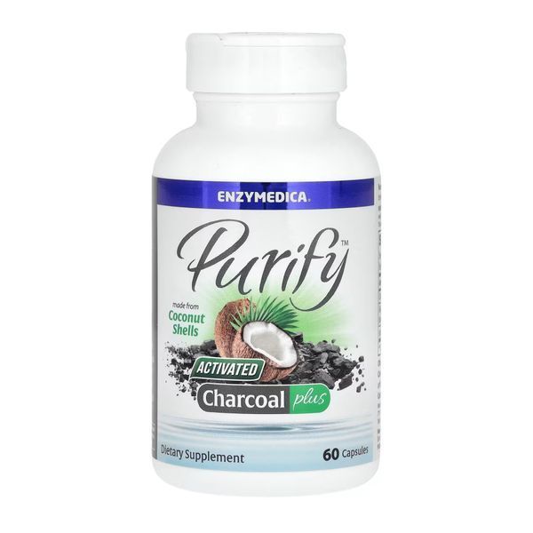 Активированный кокосовый уголь, Activated Charcoal - 60 caps 2023-10-3996 фото