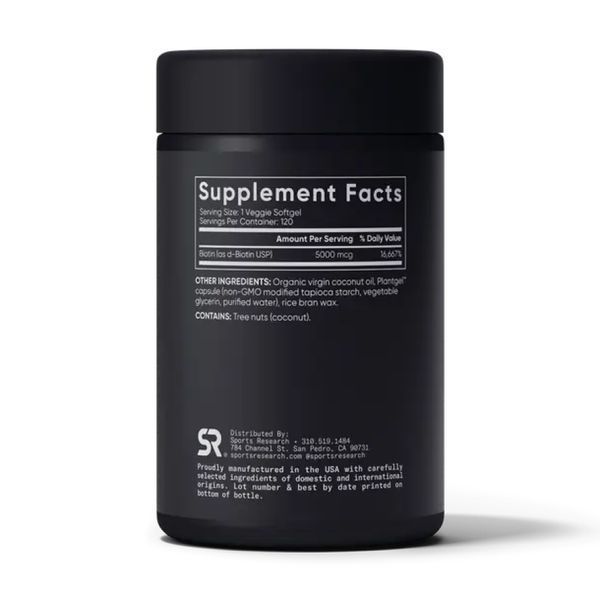 Биотин, Biotin 5000mcg - 120 veg softgels 2023-10-3448 фото