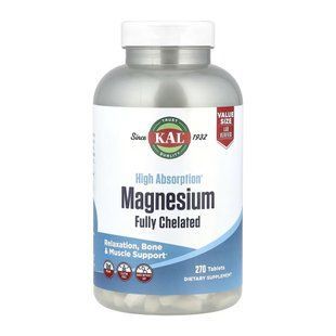 Магний Хелат, Magnesium Fully Chelated - 270 tabs 2023-10-7150 фото