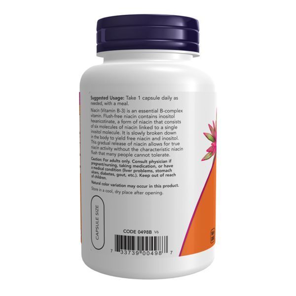 Ниацин, Niacin Flush-Free Double Strength 500 mg - 180 vcaps 2023-10-2500 фото