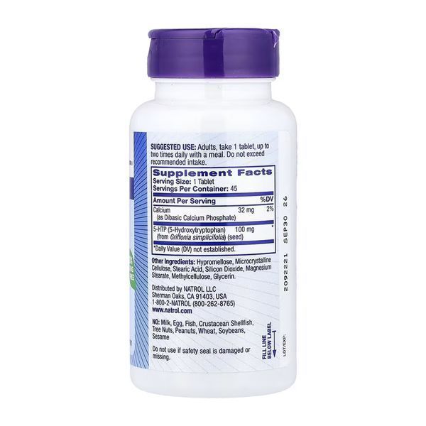 5-HTP 100mg Time Release - 45 tabs 2023-10-6239 фото