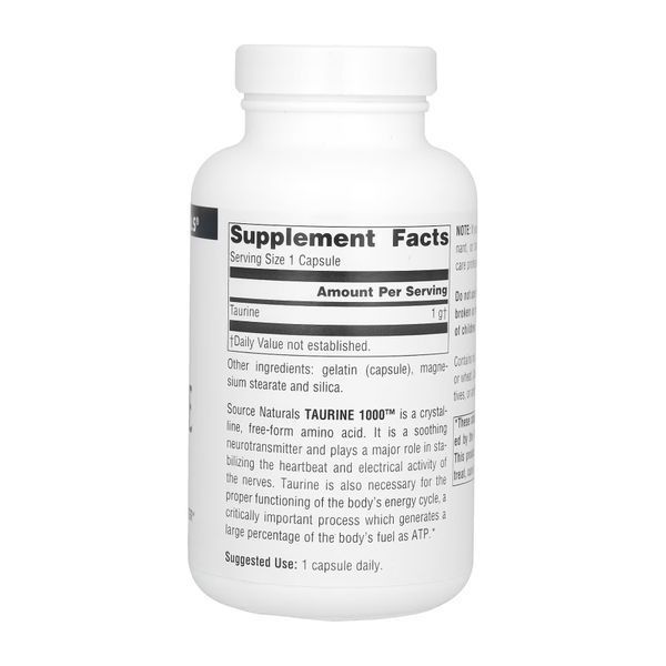 Таурин, Taurine 1000&trade; 1000mg - 120 caps 2023-10-2703 фото
