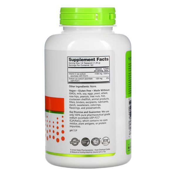 Порошок аскорбата натрия, Sodium Ascorbate Powder - 227g 2022-10-3005 фото