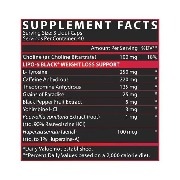 Жиросжигатель, Nutrex Lipo 6 Black - 120 caps 100-27-0450032-20 фото