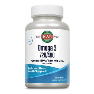 Омега, Omega-3 720 EPA / 480 DHA - 60 softgels 2024-11-0715 фото