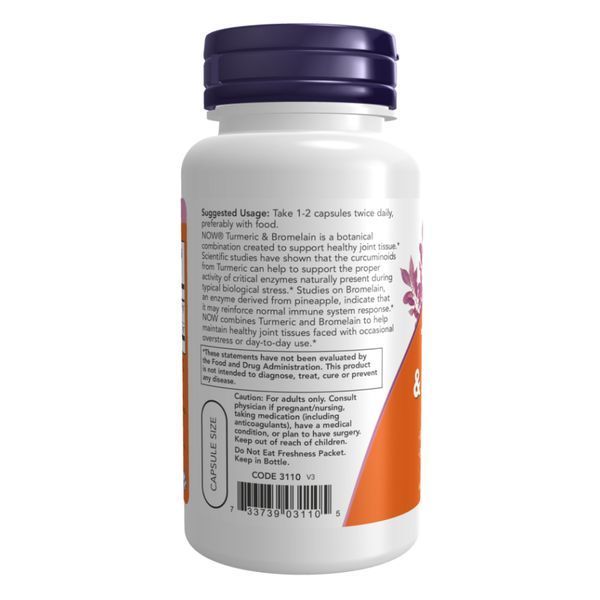 Куркумін і бромелайн, Turmeric & Bromelain - 90 vcaps 2022-10-2620 фото