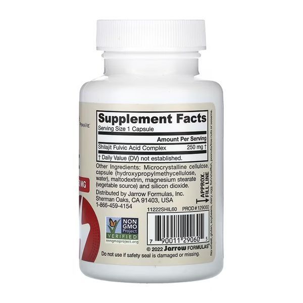 Шиладжит (Мумийо), Vegan Shilajit Fulvic Acid Complex 250mg - 60 vcaps 2023-10-7739 фото