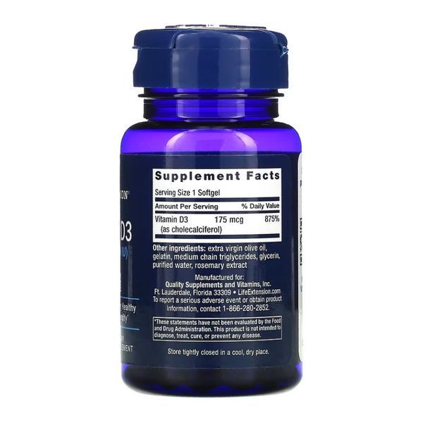 Витамин Д3 7000 IU, Vitamin D3 175 mcg (7000 IU) - 60 softgels 2022-10-1908 фото