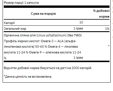 Льняное масло, Flaxseed Oil 1gram - 100soft 100-94-5723878-20 фото
