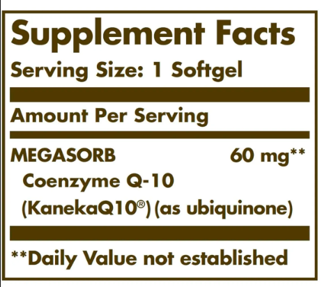 Коэнзим Q10, Megasorb CoQ-10 60mg - 120 softgels 2022-10-1523 фото