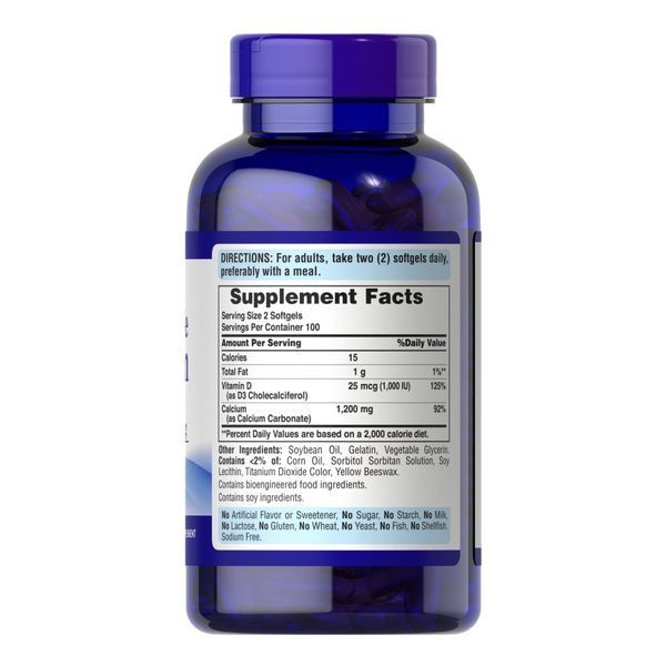 Кальцій та вітамін D3, Absorbable Calcium 1200mg Plus Vitamin D3 25mcg - 200 softgels 2023-10-4576 фото