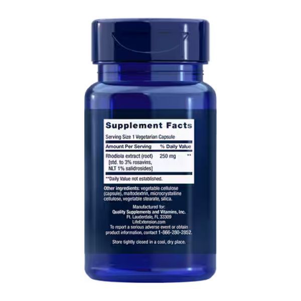 Екстракт родіоли рожевої Life Extension (Rhodiola Extract) &mdash; 60 вегетаріанських капсул (До 01.27) 2024-11-0517 фото