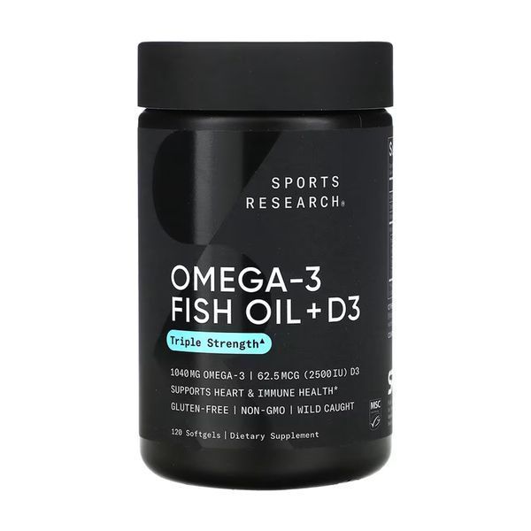 Omega-3 Fish Oil Alask Omega 1250mg + D3 2500IU - 120 softgels 2023-10-6182 фото