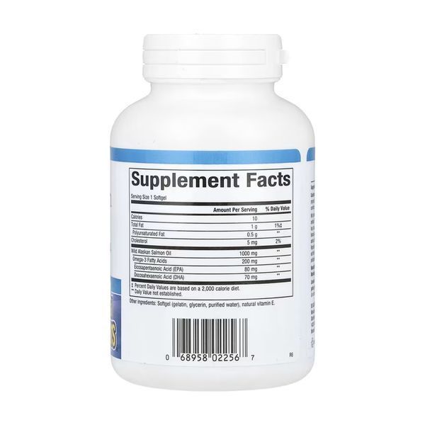 Жир дикого аляскинського лосося, Wild Alaskan Salmon Oil 1000mg - 90 softgels 2023-10-5745 фото