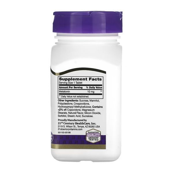 Мелатонин, Melatonin 10 mg Quick Dissolve - 120 tabs 100-44-7039410-20 фото