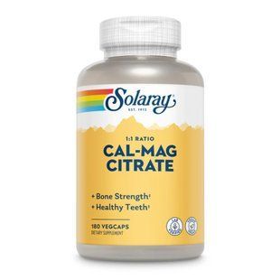 Кальцій та Магній Цитрат, Solaray Cal-Mag Citrate - 180 veg caps 2022-10-2444 фото