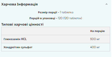 Глюкозамін 900мг Myprotein (Glucosamine HCL Chondroitin) &mdash; 120 таблеток, для суглобів і шкіри 100-82-6083019-20 фото