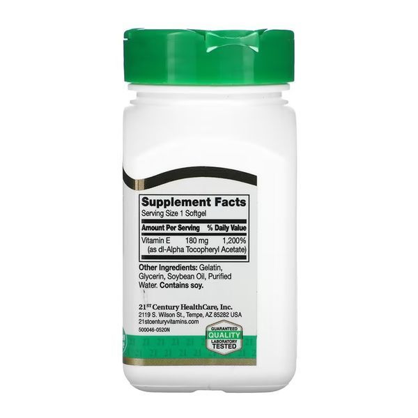 Вітамін Е, E 180 mg (400IU) - 110 softgels 2023-10-7112 фото