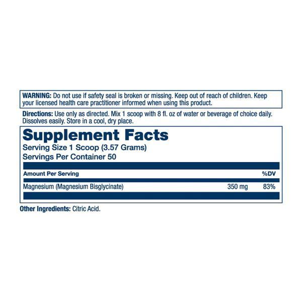 Магний Глицинат, Magnesium Glycinate Powder - 279g Unflavored 2023-10-4693 фото