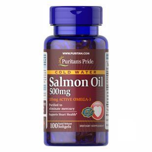 Олія лосося, Salmon Oil 500mg - 100caps 100-42-4951726-20 фото