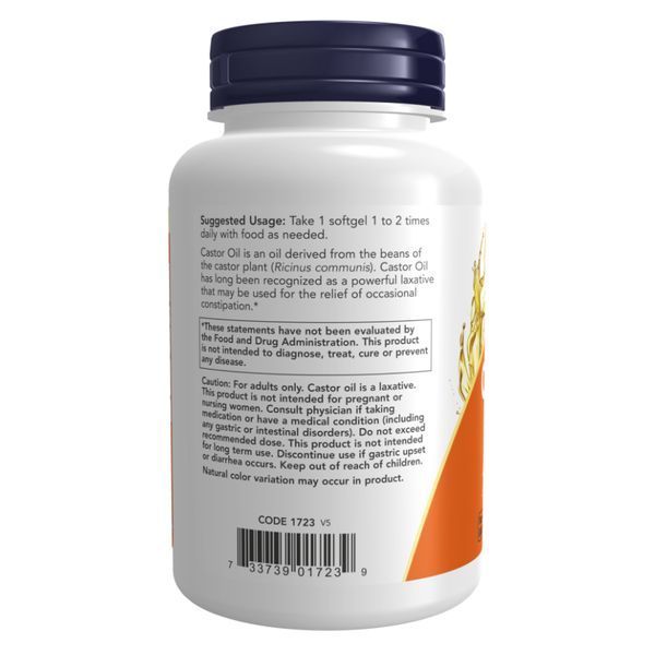 Кесторова олія, Castor Oil 650mg - 120 sgels 2022-10-2372 фото