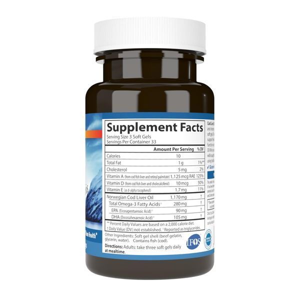 Жир печени трески, Cod Liver Oil - 100 mini softgels 2023-10-4555 фото