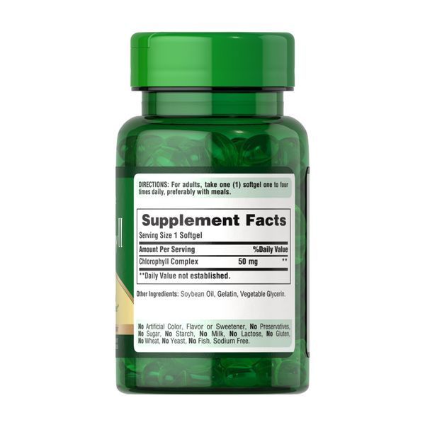 Хлорофіл, Chlorophyll Concentrate 50mg - 100 softgels 2023-10-4580 фото